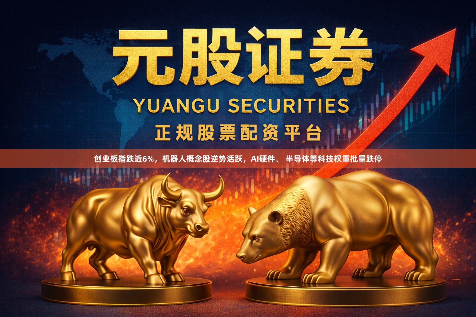 创业板指跌近6%，机器人概念股逆势活跃，AI硬件、 半导体等科技权重批量跌停